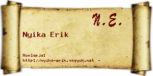 Nyika Erik névjegykártya